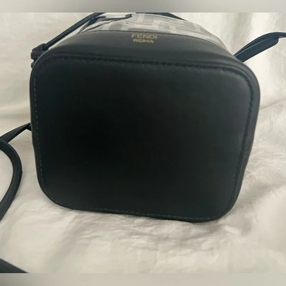 đź‘‘âś…PRICE FIRMâś…AUTHENTIC Fendi Black & Gold Mon Tresor Mini Bucket - Picture 7 of 16